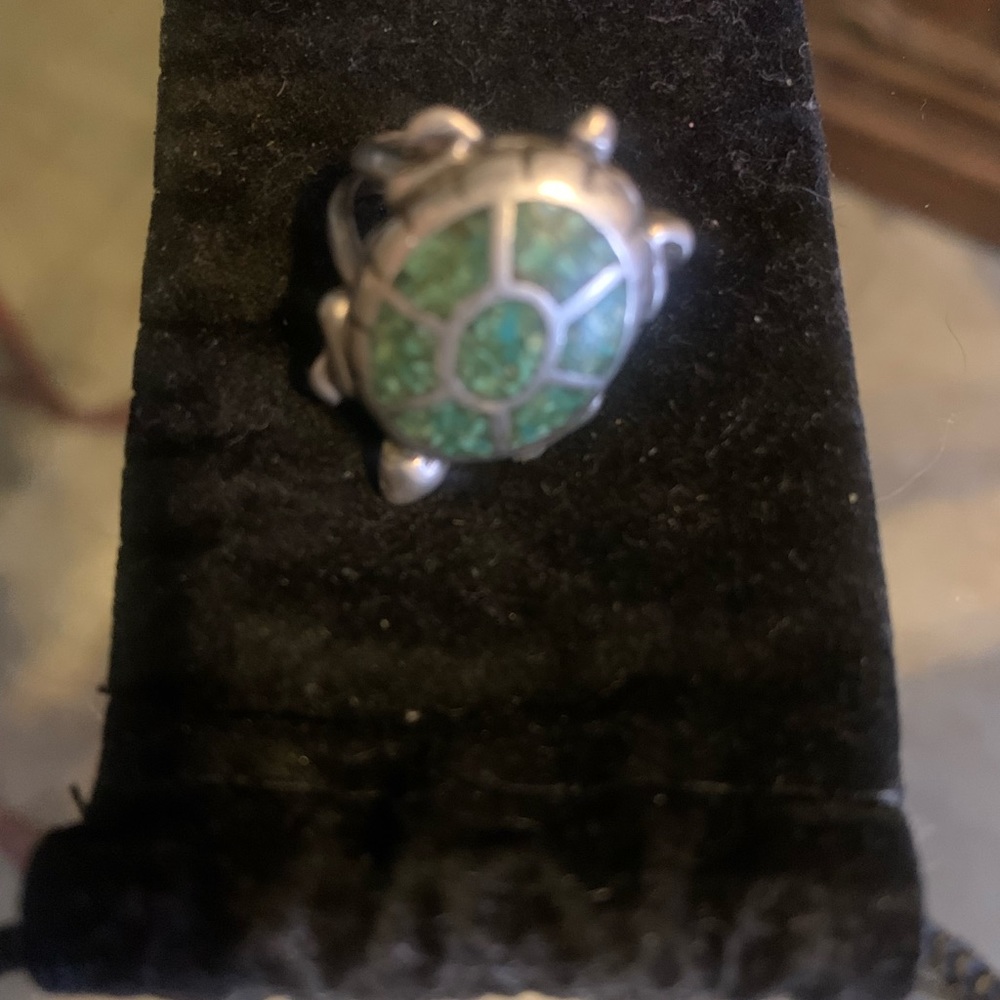 Navijo Sterling Turtle Ring Vtg